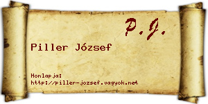 Piller József névjegykártya